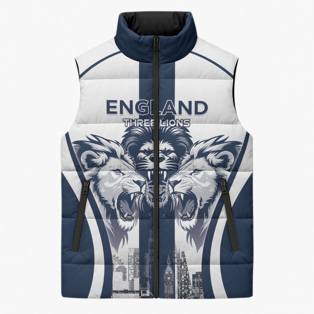 Custom England Football 2026 Sleeveless Puffer Jacket Three Lions Special Style