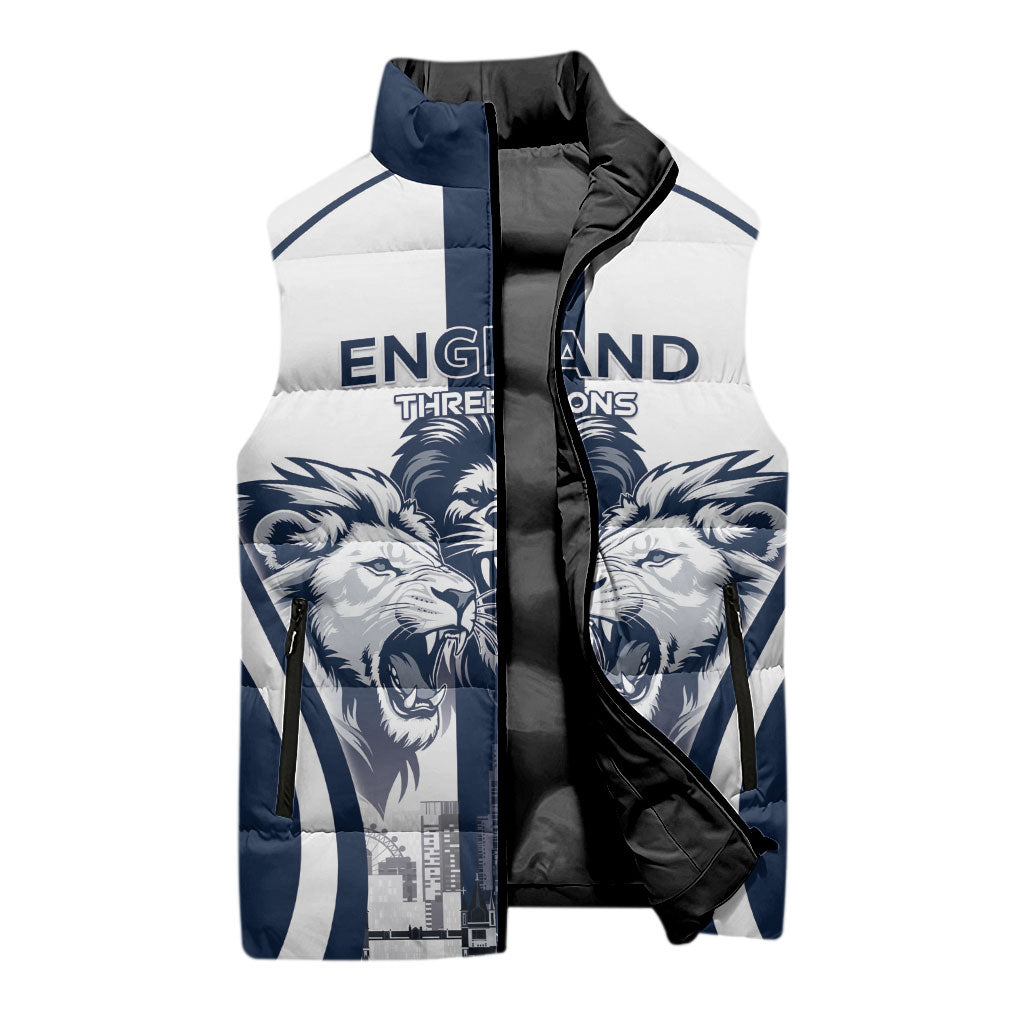Custom England Football 2026 Sleeveless Puffer Jacket Three Lions Special Style