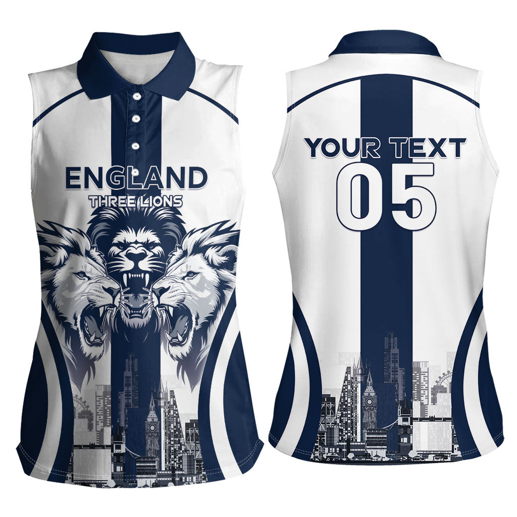 Custom England Football 2026 Women Sleeveless Polo Shirt Three Lions Special Style