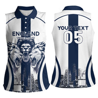 Custom England Football 2026 Women Sleeveless Polo Shirt Three Lions Special Style