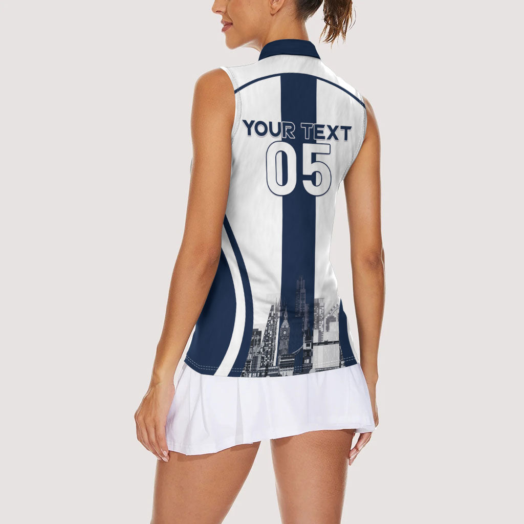 Custom England Football 2026 Women Sleeveless Polo Shirt Three Lions Special Style