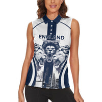 Custom England Football 2026 Women Sleeveless Polo Shirt Three Lions Special Style