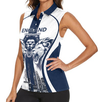 Custom England Football 2026 Women Sleeveless Polo Shirt Three Lions Special Style
