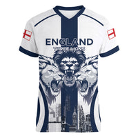 Custom England Football 2026 Women V-Neck T-Shirt Three Lions Special Style