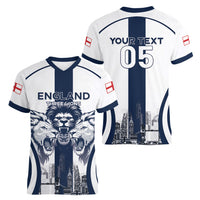 Custom England Football 2026 Women V-Neck T-Shirt Three Lions Special Style