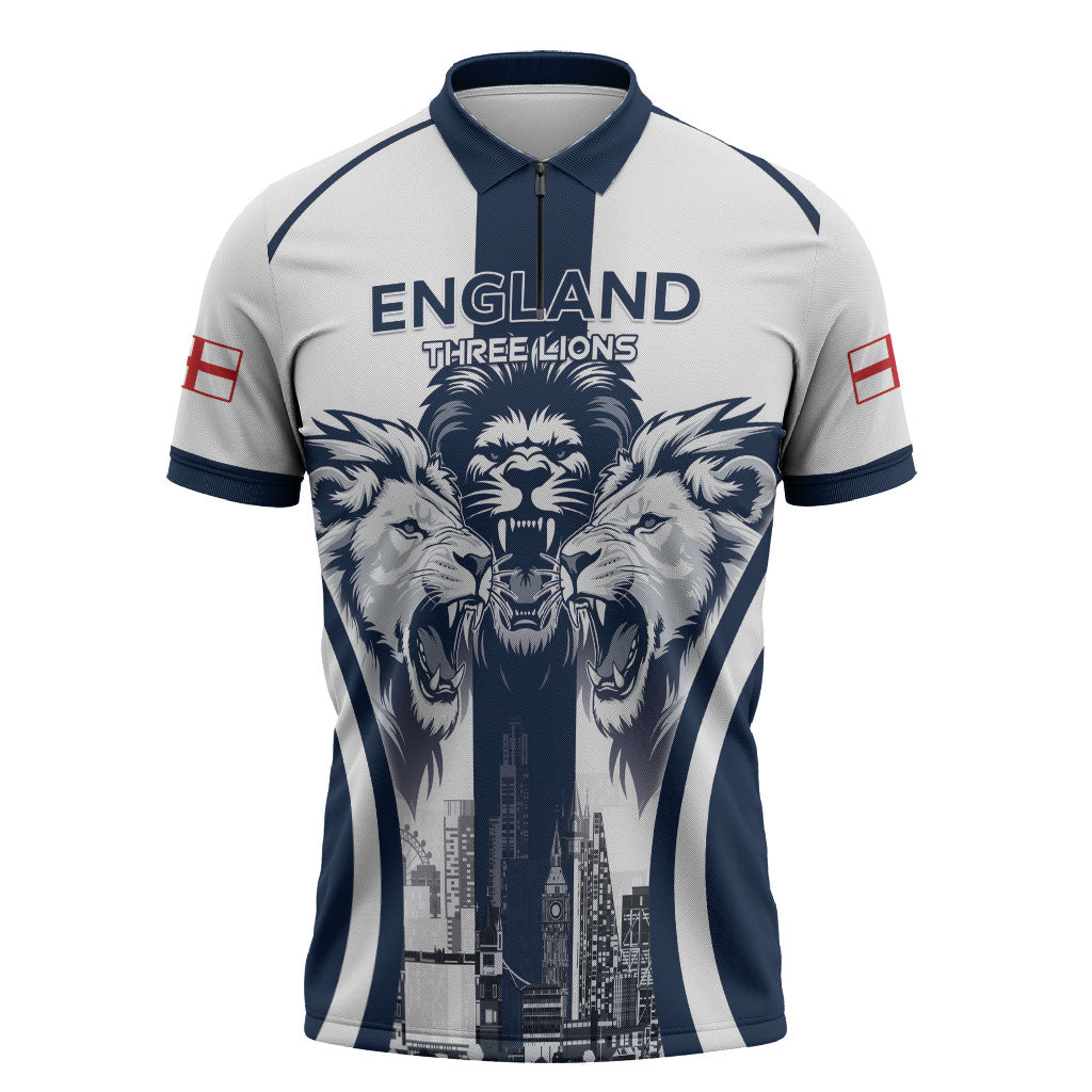 Custom England Football 2026 Zipper Polo Shirt Three Lions Special Style