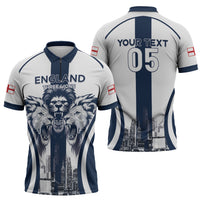 Custom England Football 2026 Zipper Polo Shirt Three Lions Special Style