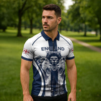 Custom England Football 2026 Zipper Polo Shirt Three Lions Special Style
