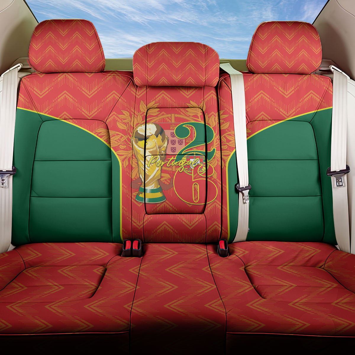 Portugal Football 2026 Back Car Seat Cover Road To Glory