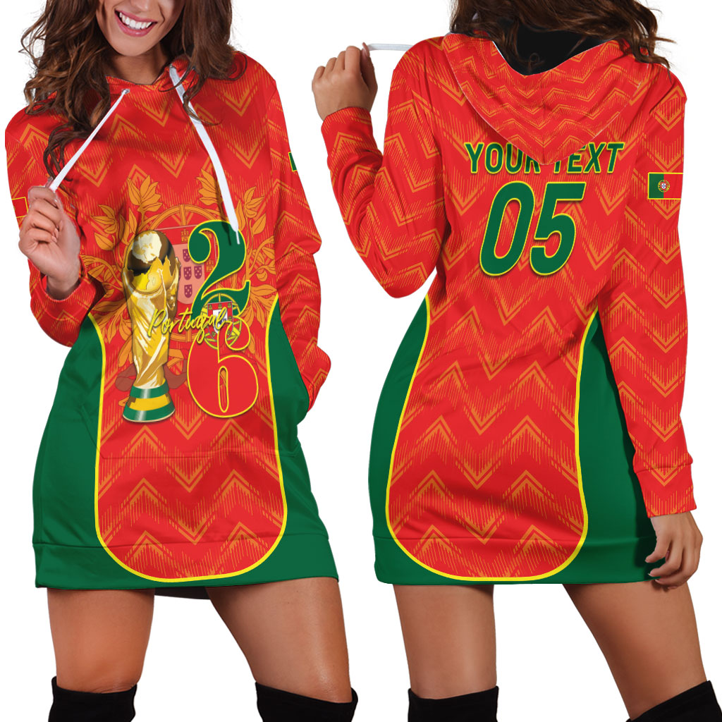 Custom Portugal Football 2026 Hoodie Dress Road To Glory