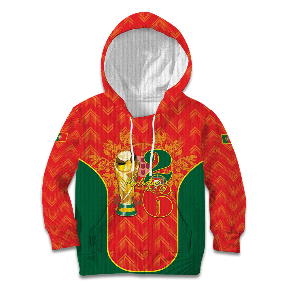Custom Portugal Football 2026 Kid Hoodie Road To Glory