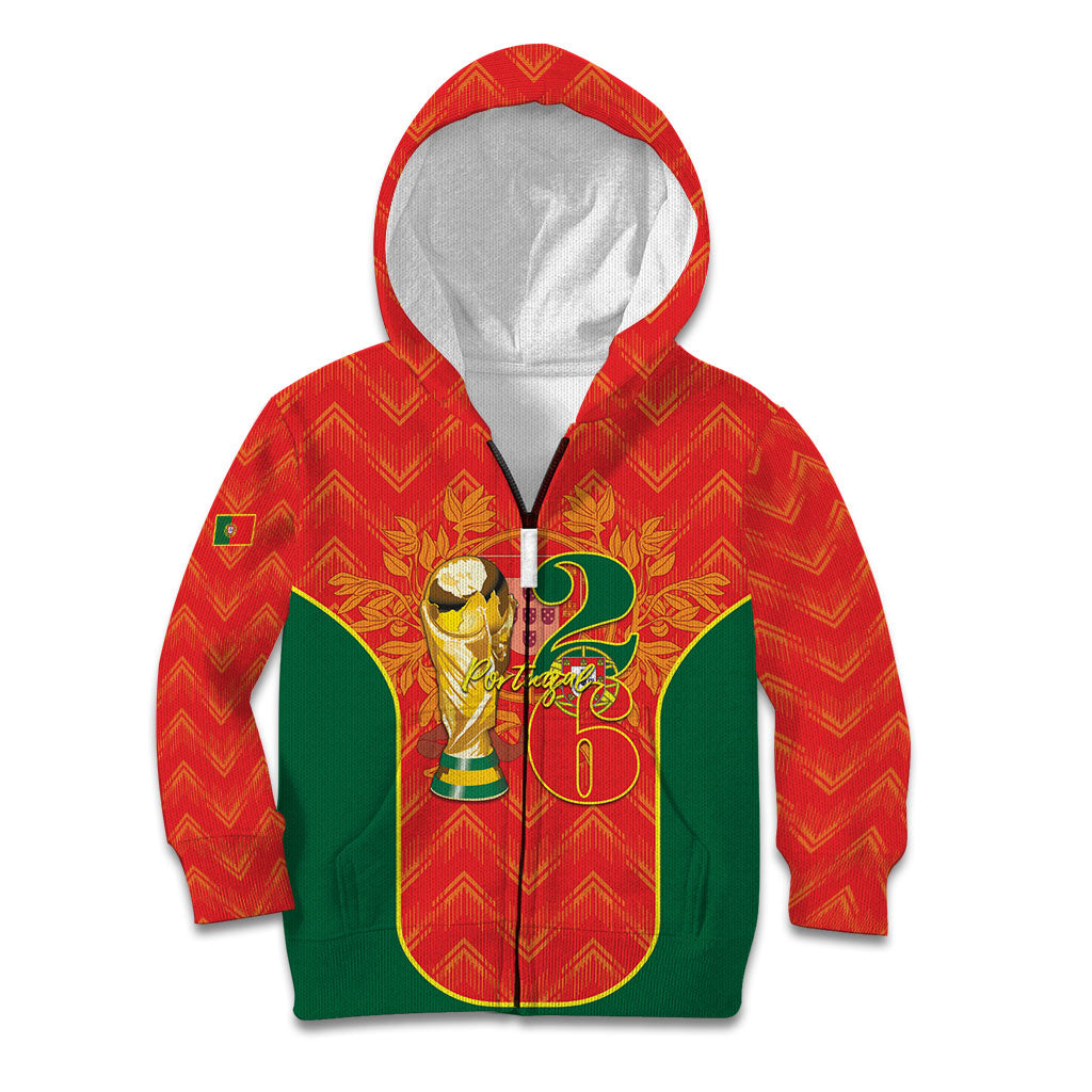 Custom Portugal Football 2026 Kid Hoodie Road To Glory