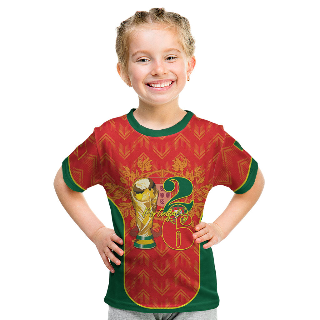 Custom Portugal Football 2026 Kid T Shirt Road To Glory