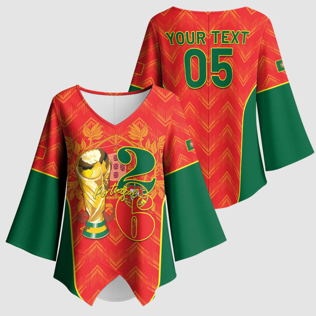 Custom Portugal Football 2026 Kimono Sleeve Blouse Road To Glory