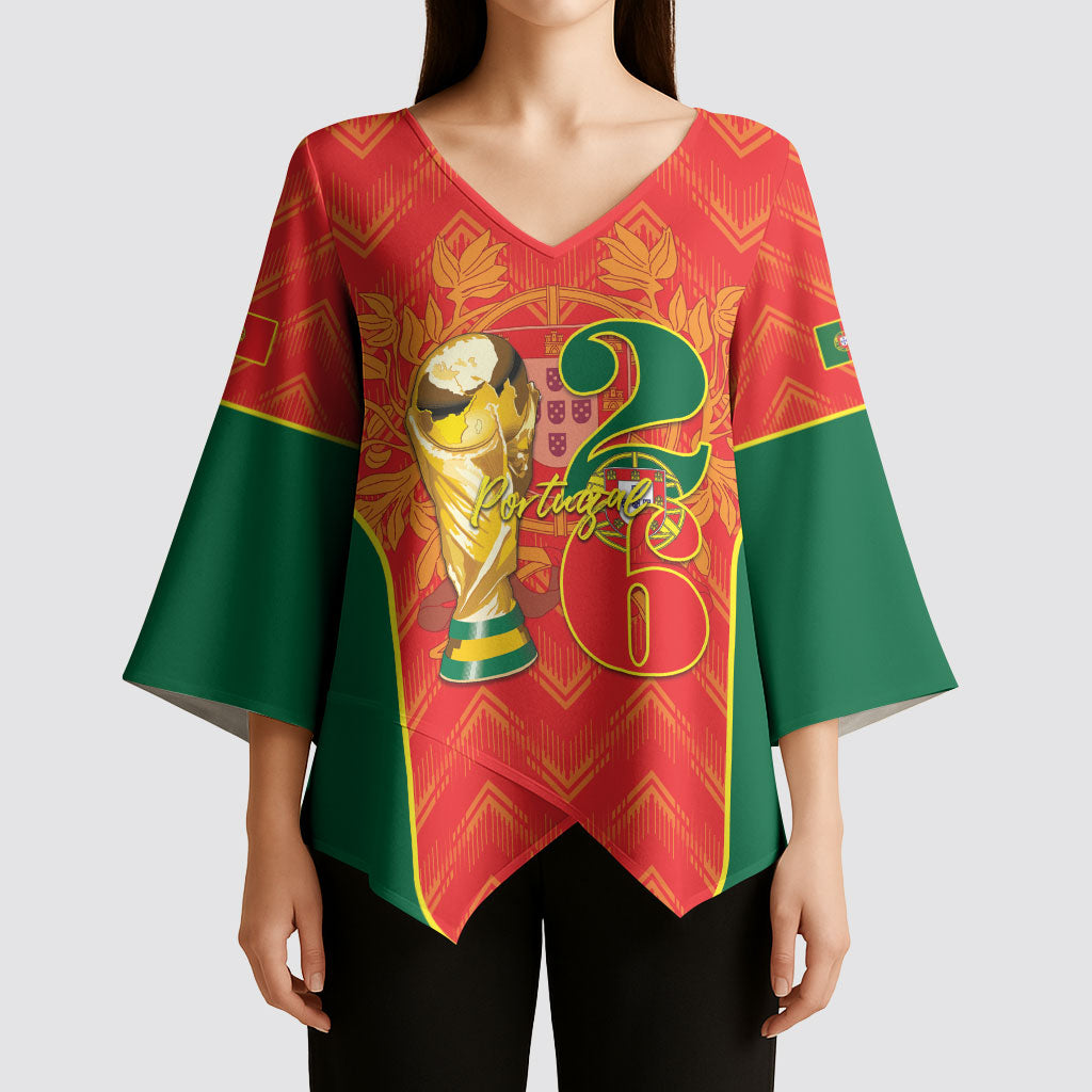 Custom Portugal Football 2026 Kimono Sleeve Blouse Road To Glory