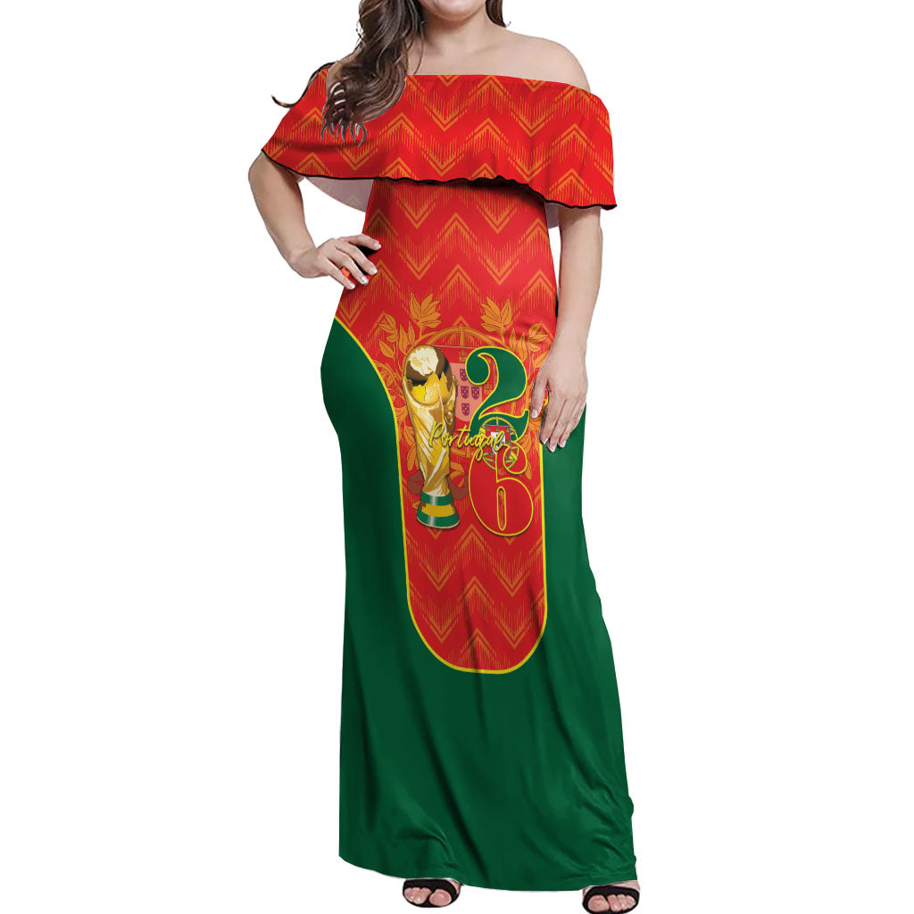 Custom Portugal Football 2026 Off Shoulder Maxi Dress Road To Glory