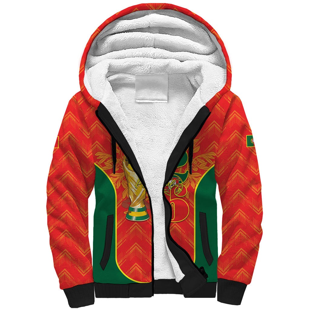 Custom Portugal Football 2026 Sherpa Hoodie Road To Glory
