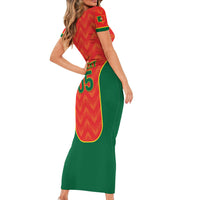 Custom Portugal Football 2026 Short Sleeve Bodycon Dress Road To Glory