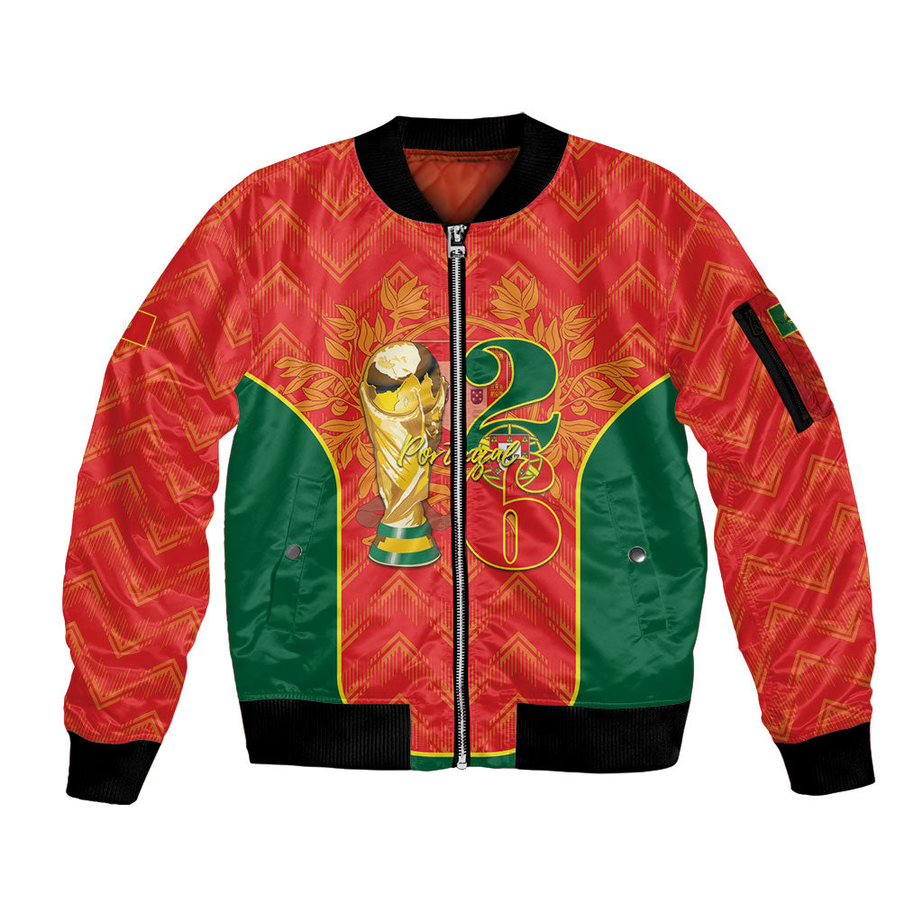 Custom Portugal Football 2026 Sleeve Zip Bomber Jacket Road To Glory