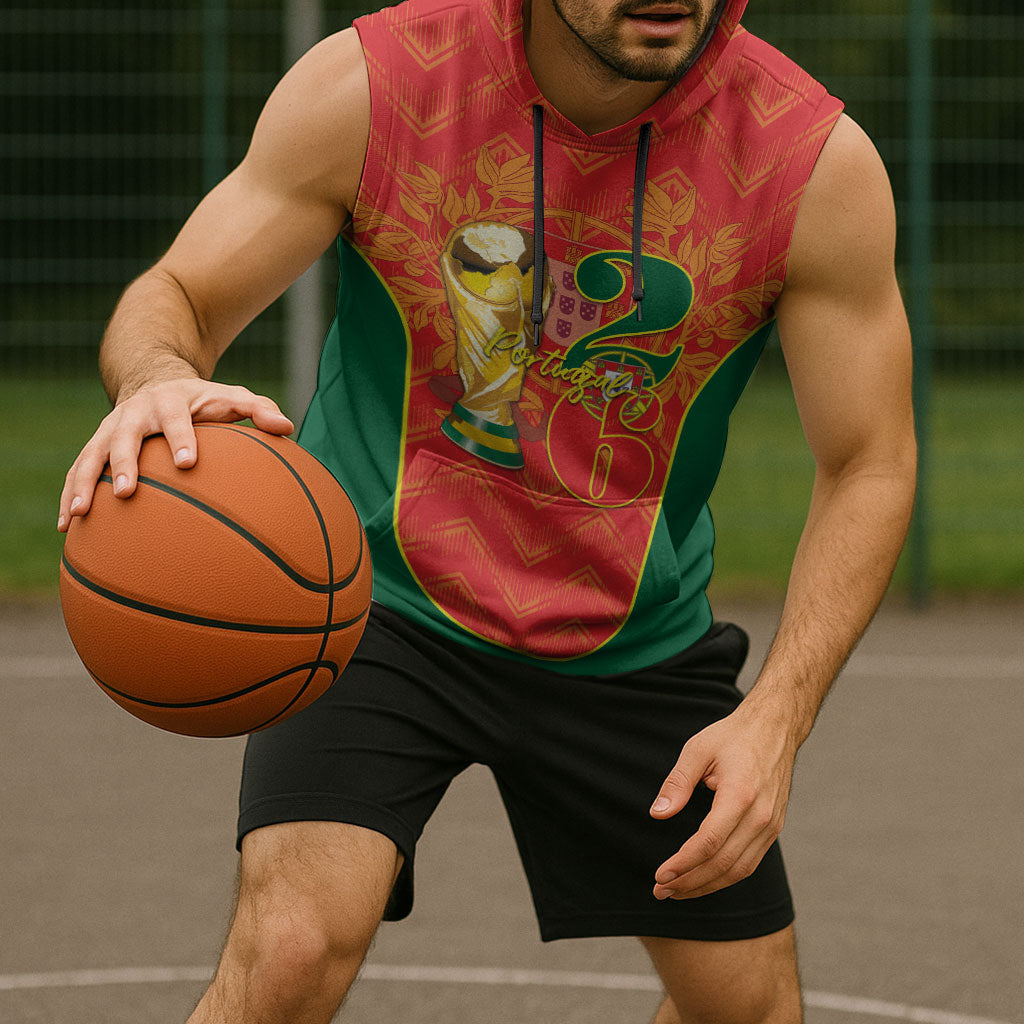 Custom Portugal Football 2026 Sleeveless Hoodie Road To Glory