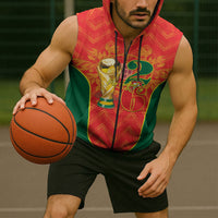Custom Portugal Football 2026 Sleeveless Zip Hoodie Road To Glory