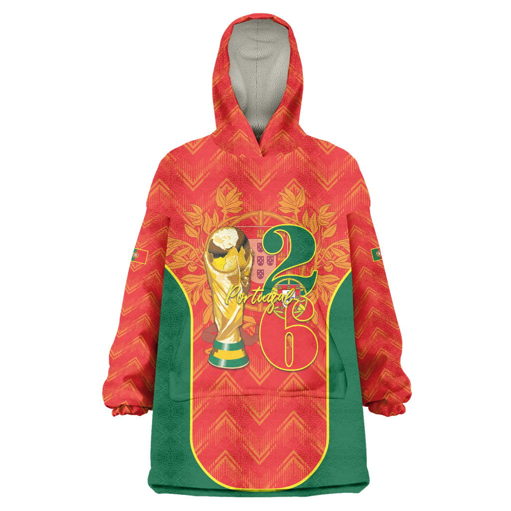 Custom Portugal Football 2026 Wearable Blanket Hoodie Road To Glory