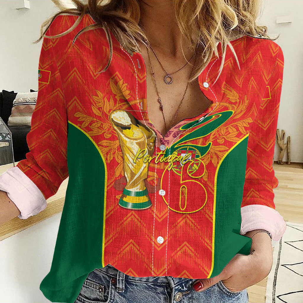 Custom Portugal Football 2026 Women Casual Shirt Road To Glory