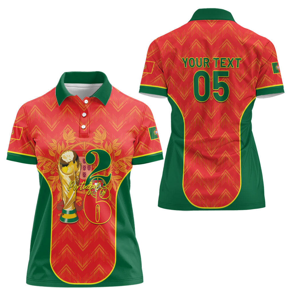 Custom Portugal Football 2026 Women Polo Shirt Road To Glory