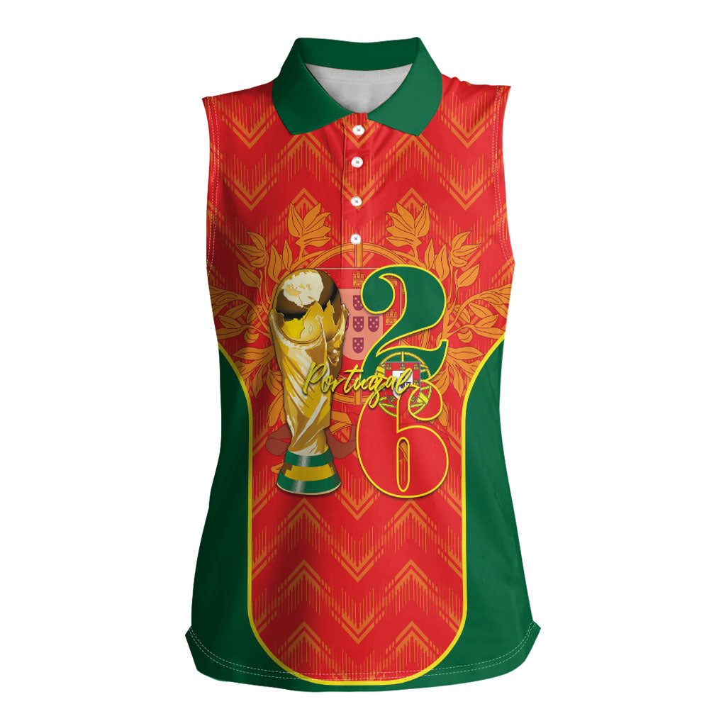 Custom Portugal Football 2026 Women Sleeveless Polo Shirt Road To Glory