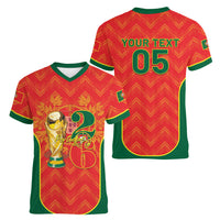 Custom Portugal Football 2026 Women V-Neck T-Shirt Road To Glory