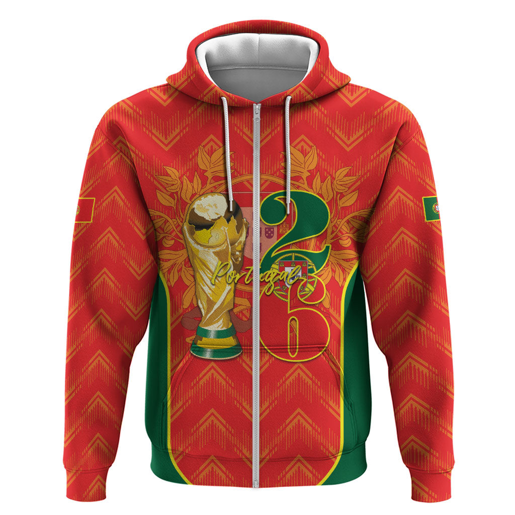 Custom Portugal Football 2026 Zip Hoodie Road To Glory