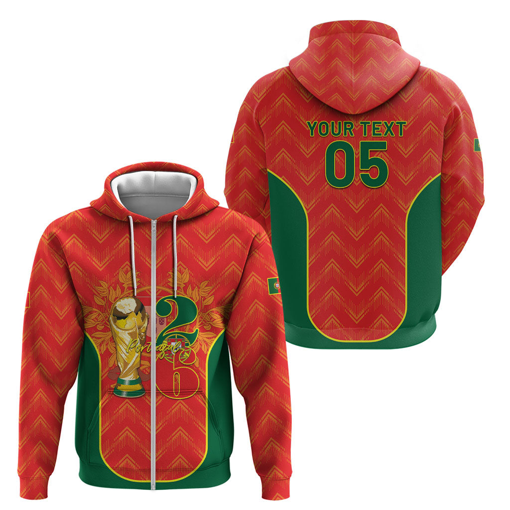 Custom Portugal Football 2026 Zip Hoodie Road To Glory