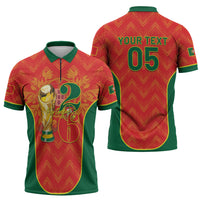 Custom Portugal Football 2026 Zipper Polo Shirt Road To Glory