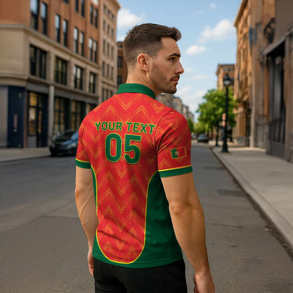 Custom Portugal Football 2026 Zipper Polo Shirt Road To Glory