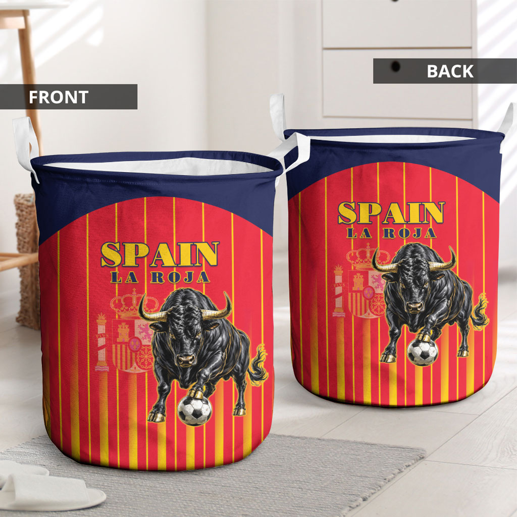 Spain Football 2026 Laundry Basket La Roja Brave Bull Striped Style