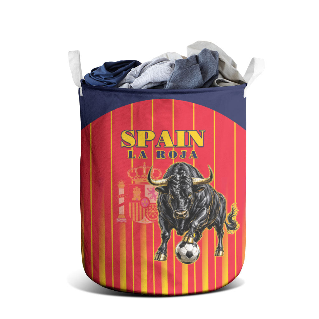Spain Football 2026 Laundry Basket La Roja Brave Bull Striped Style