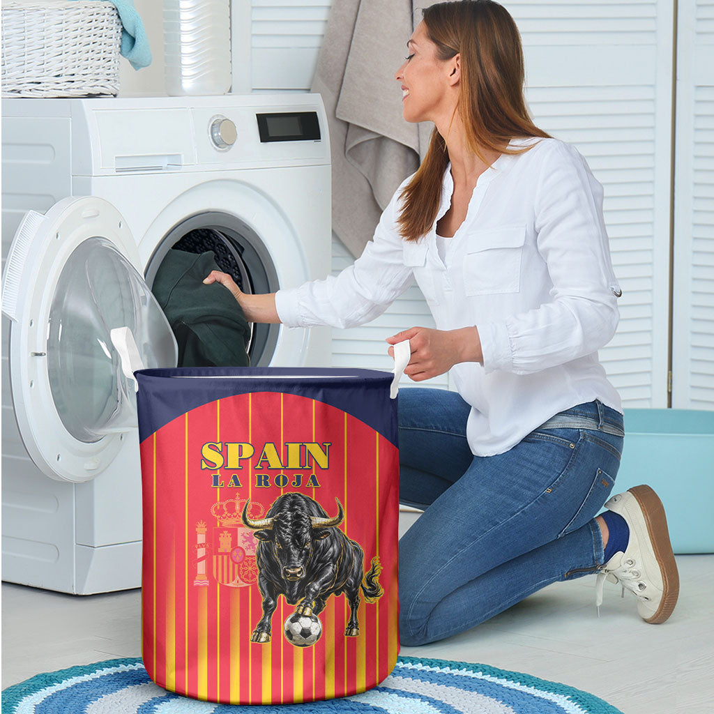 Spain Football 2026 Laundry Basket La Roja Brave Bull Striped Style