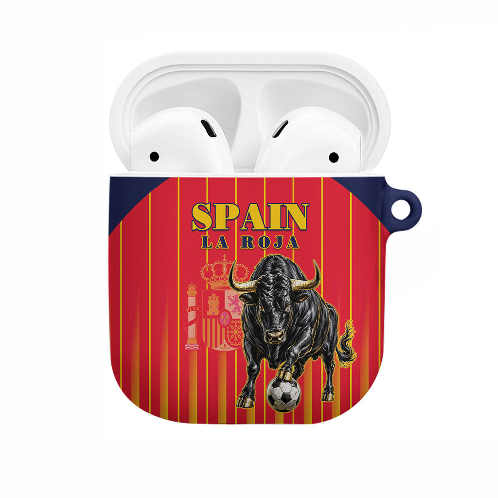 Spain Football 2026 AirPods Case La Roja Brave Bull Striped Style
