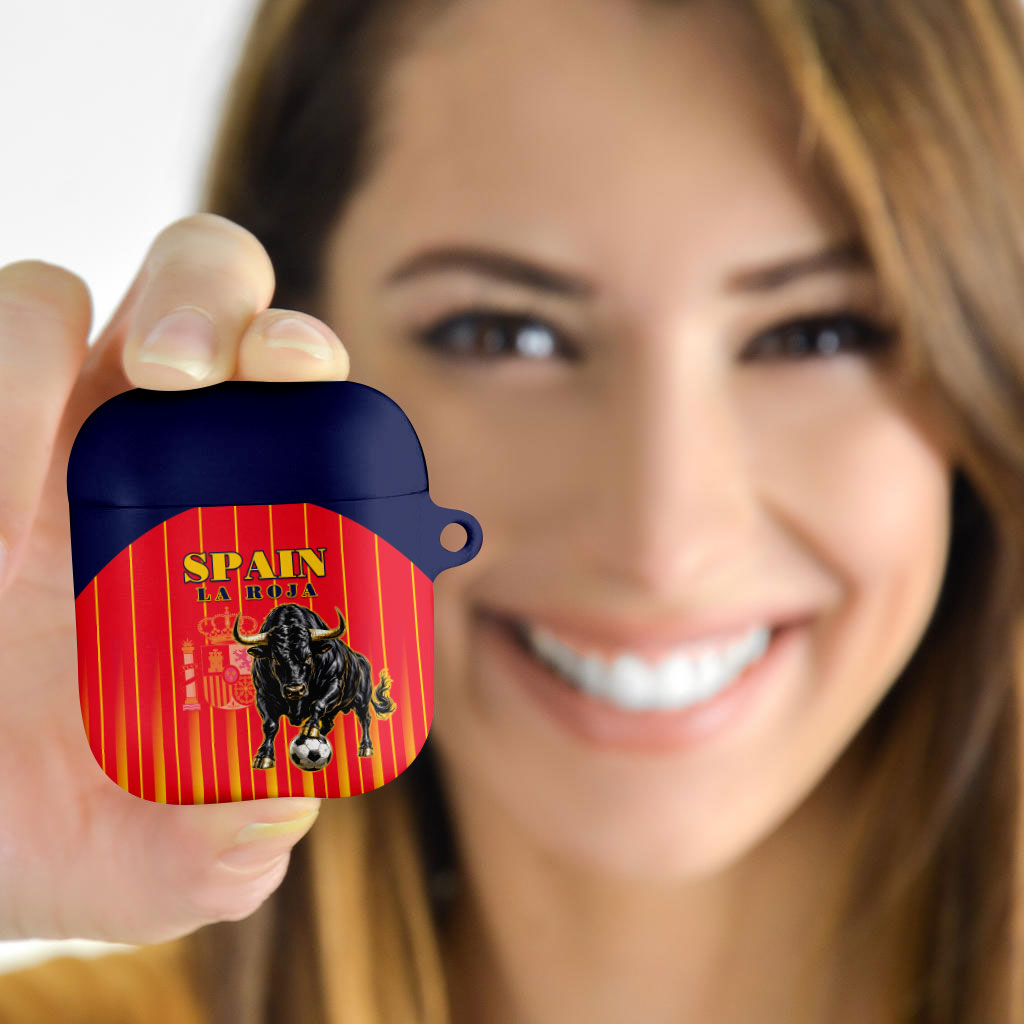 Spain Football 2026 AirPods Case La Roja Brave Bull Striped Style