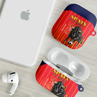 Spain Football 2026 AirPods Case La Roja Brave Bull Striped Style
