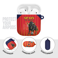 Spain Football 2026 AirPods Case La Roja Brave Bull Striped Style