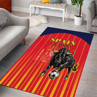 Spain Football 2026 Area Rug La Roja Brave Bull Striped Style