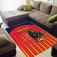 Spain Football 2026 Area Rug La Roja Brave Bull Striped Style