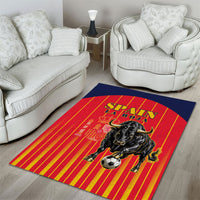 Spain Football 2026 Area Rug La Roja Brave Bull Striped Style