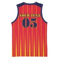 Custom Spain Football 2026 Basketball Jersey La Roja Brave Bull Striped Style