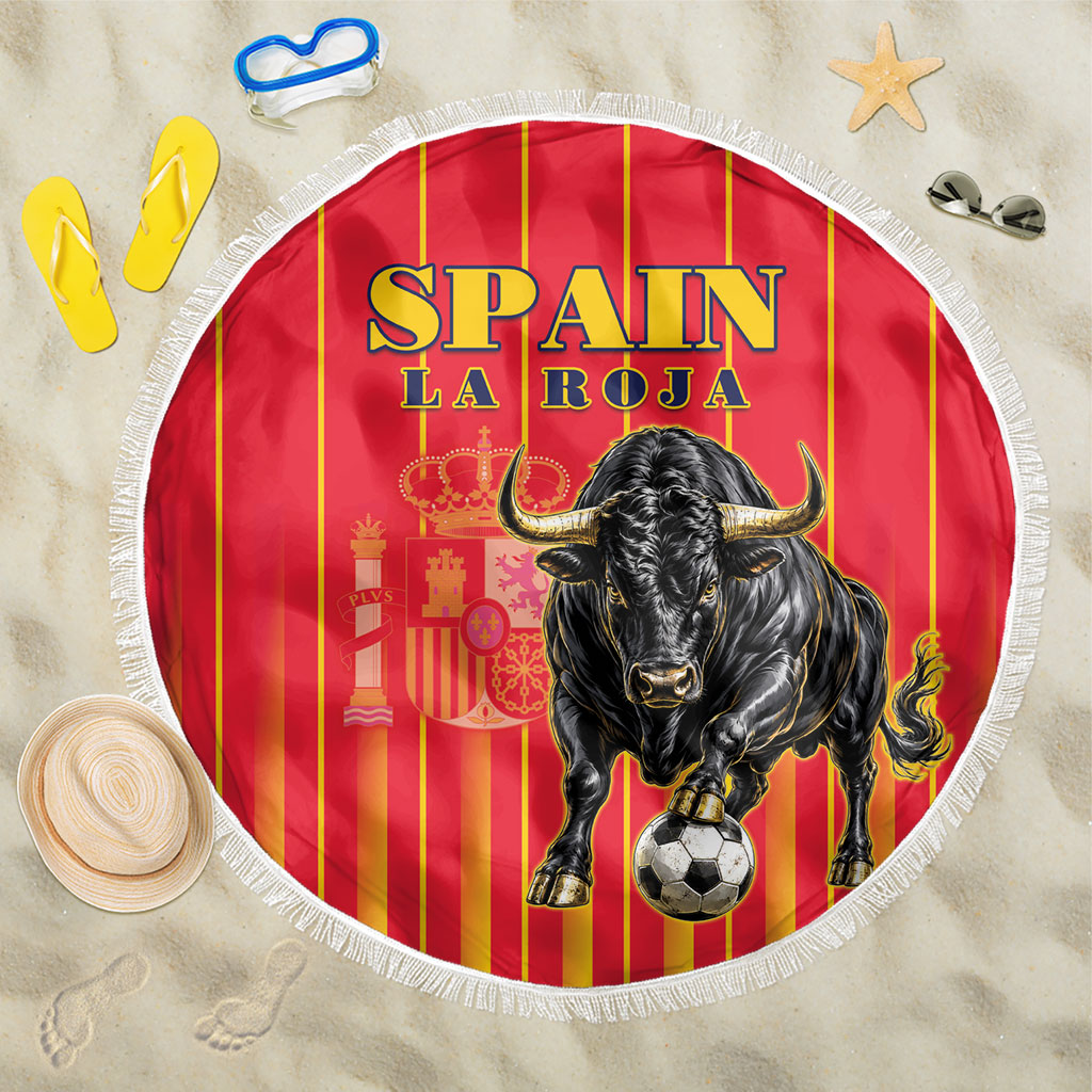 Spain Football 2026 Beach Blanket La Roja Brave Bull Striped Style