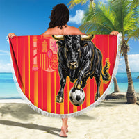 Spain Football 2026 Beach Blanket La Roja Brave Bull Striped Style