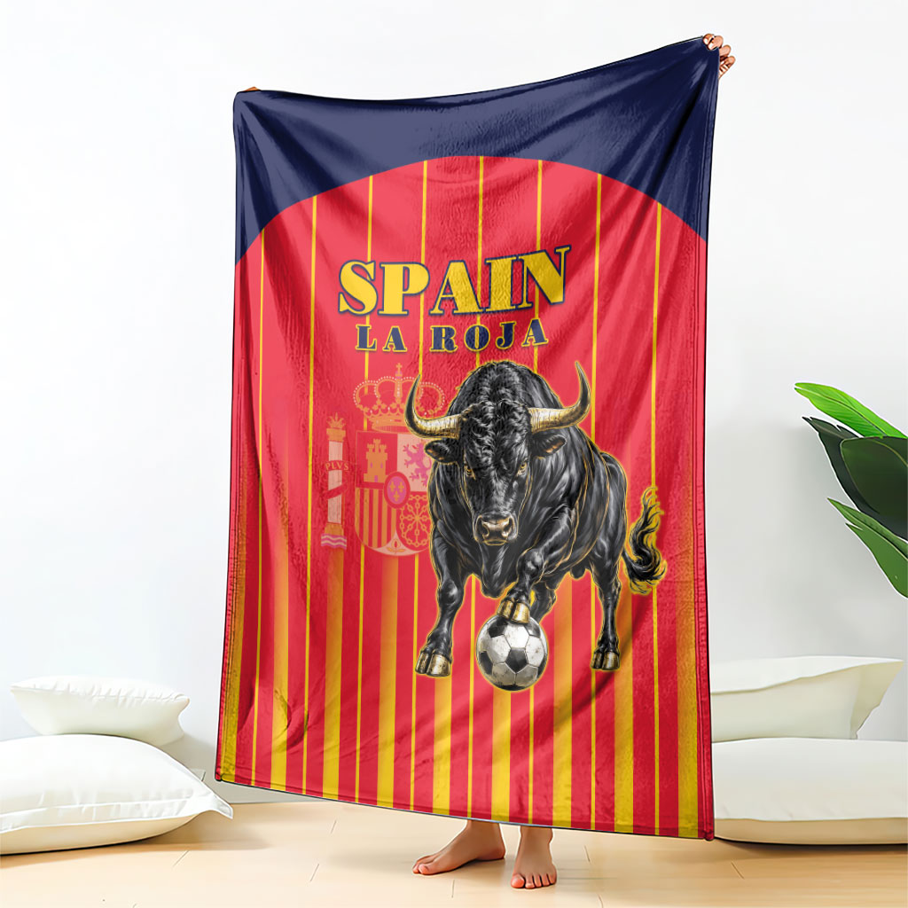 Spain Football 2026 Blanket La Roja Brave Bull Striped Style