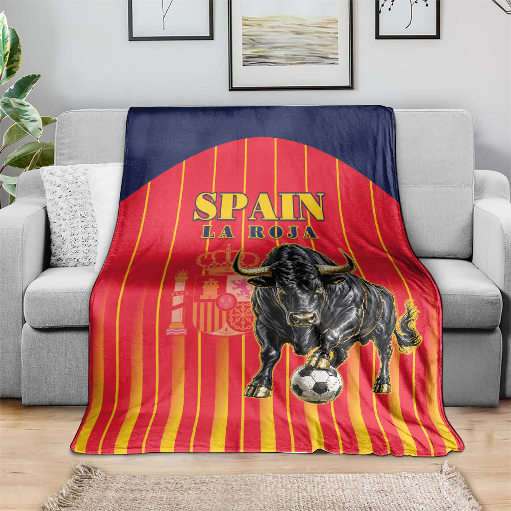 Spain Football 2026 Blanket La Roja Brave Bull Striped Style