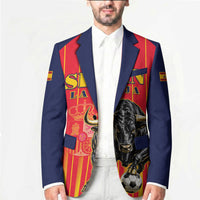 Custom Spain Football 2026 Blazer La Roja Brave Bull Striped Style